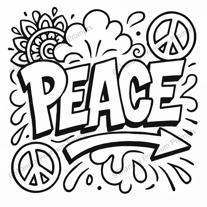 Graffiti Text Coloring Book Page Generators