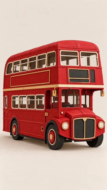3D Paper Cut London Object Illustrations