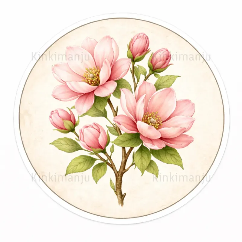 Vintage Botanical Flower Stickers