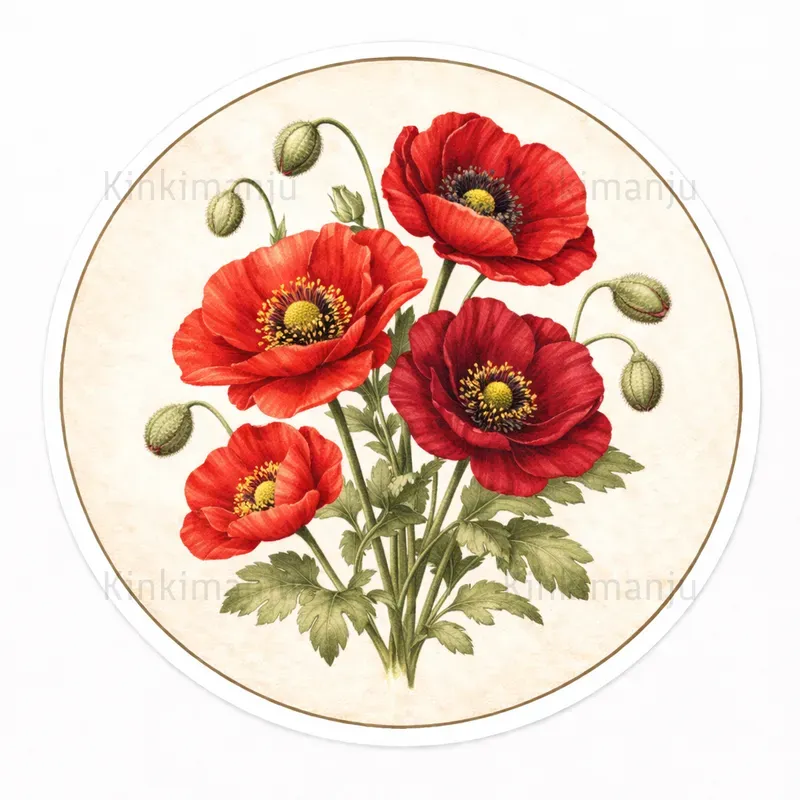Vintage Botanical Flower Stickers