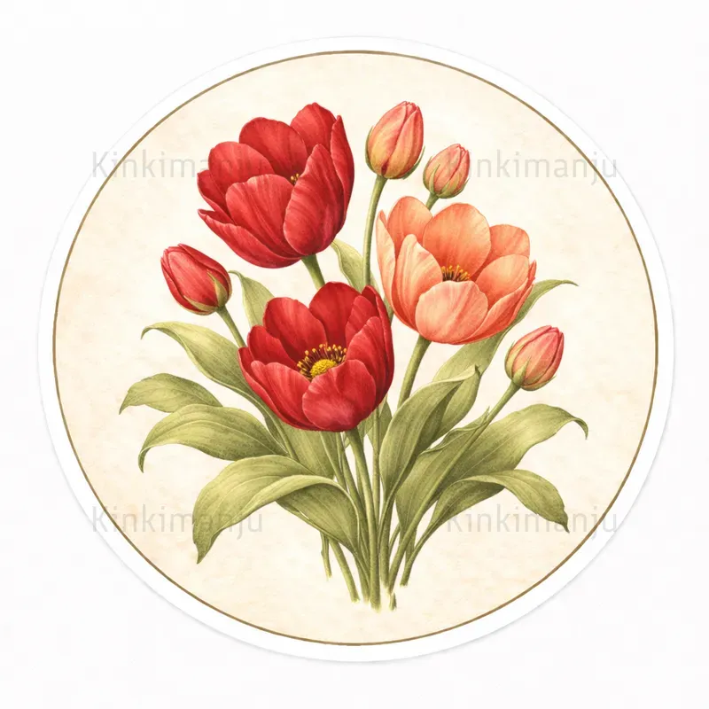Vintage Botanical Flower Stickers