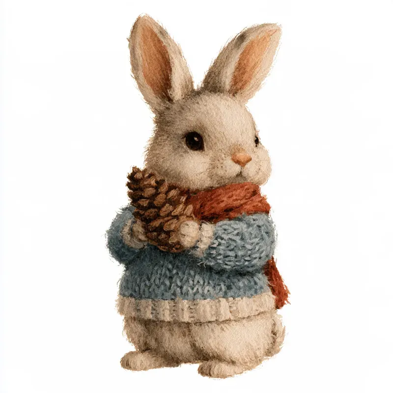 Cozy Winter Character Cliparts