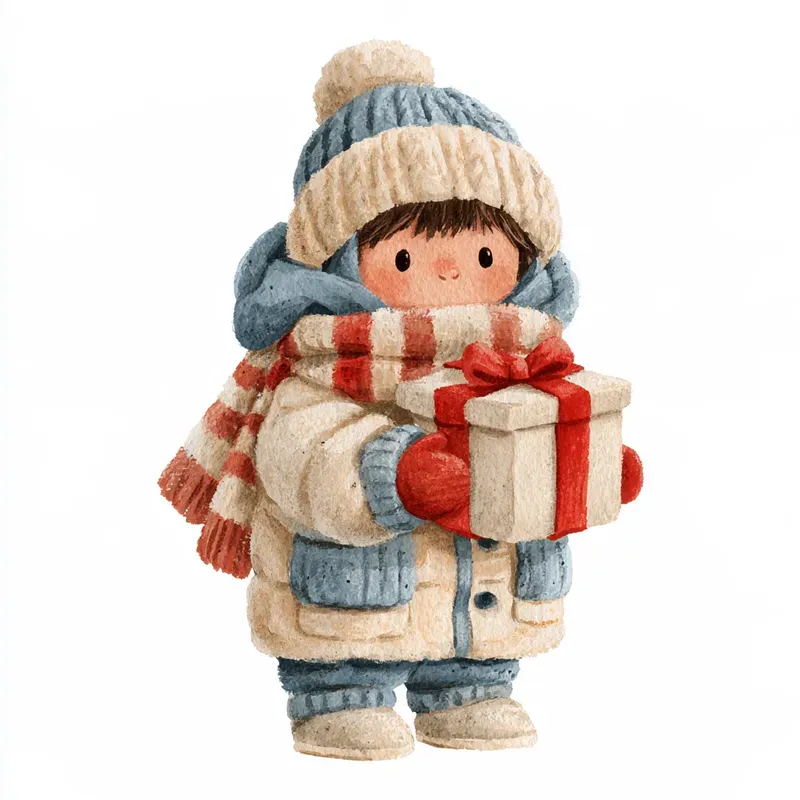 Cozy Winter Character Cliparts