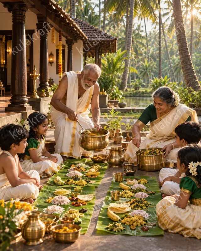 Onam Feasts Beneath Palm Trees