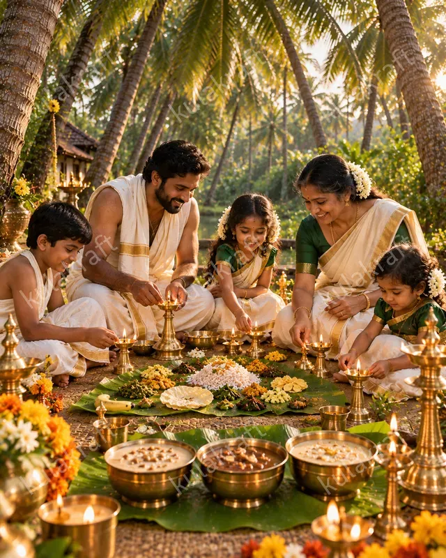 Onam Feasts Beneath Palm Trees