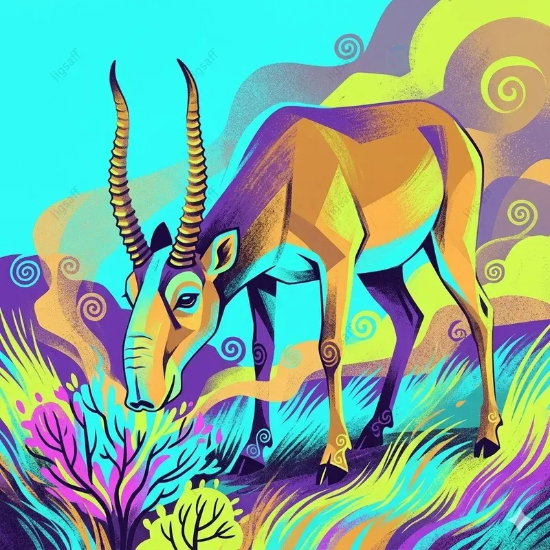 Quirky Stylized Wildlife Animal Art