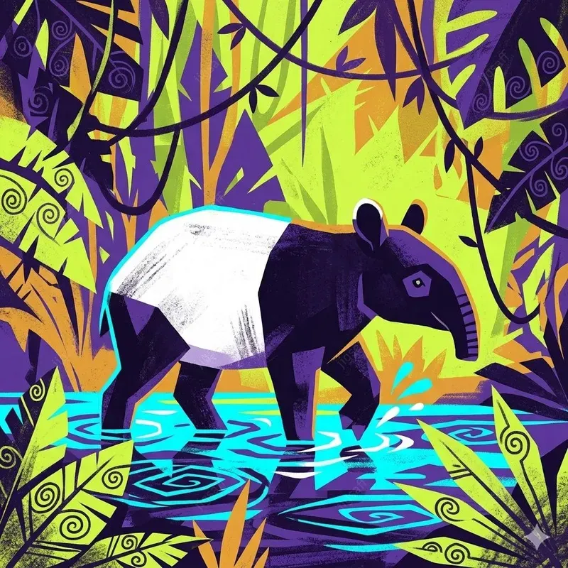Quirky Stylized Wildlife Animal Art