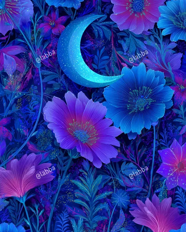 Surreal Neon Floral Patterns