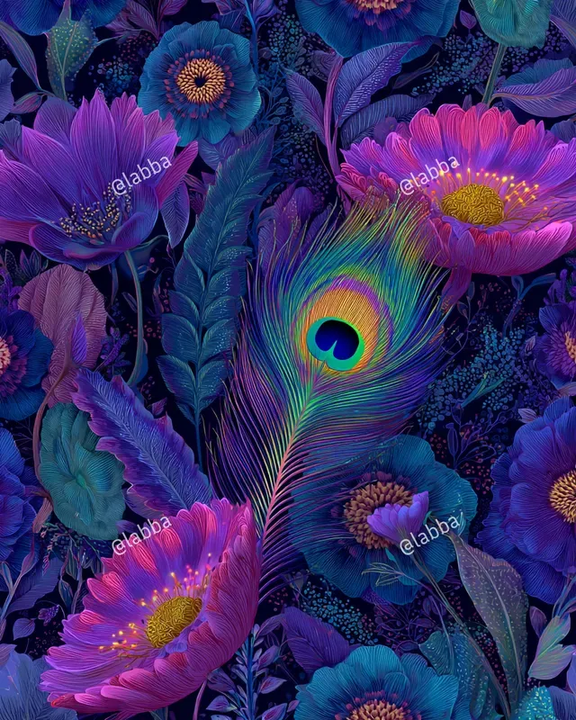 Surreal Neon Floral Patterns
