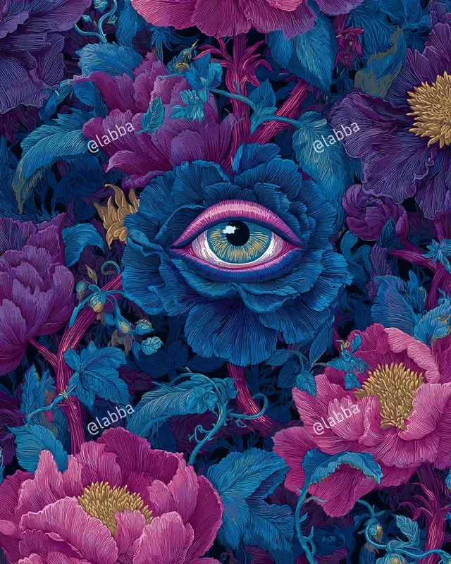 Surreal Neon Floral Patterns