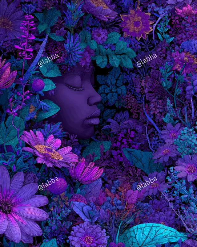 Surreal Neon Floral Patterns