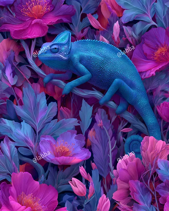 Surreal Neon Floral Patterns