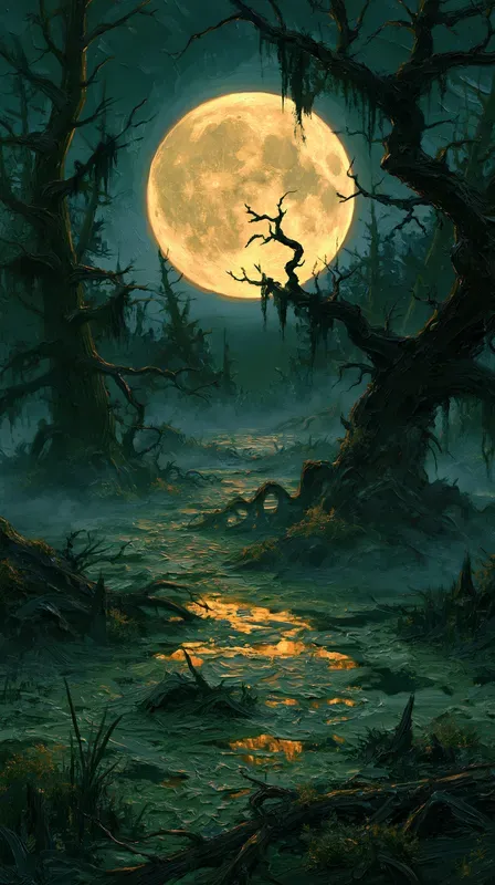 Halloween Oil Painting Phone Wallpapers