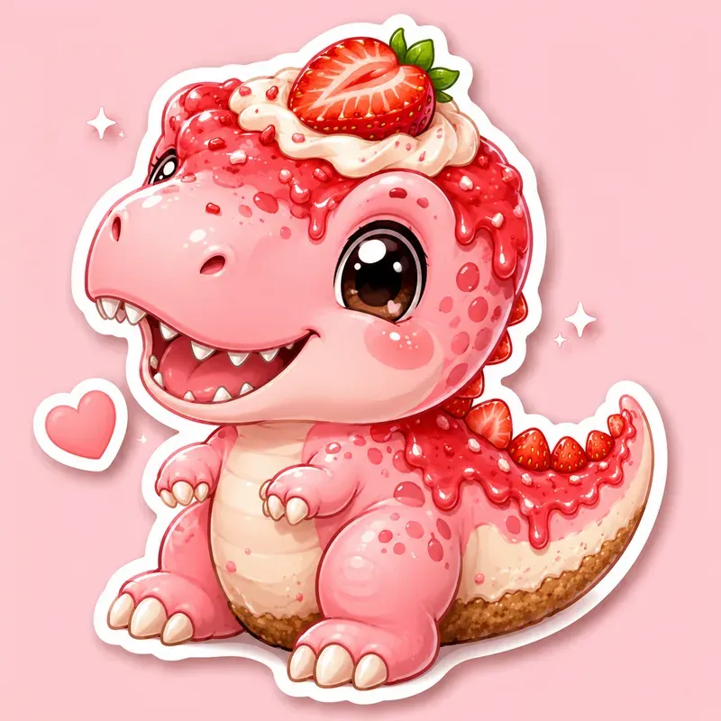 Cute Fruit Food Dino Sticker Packs