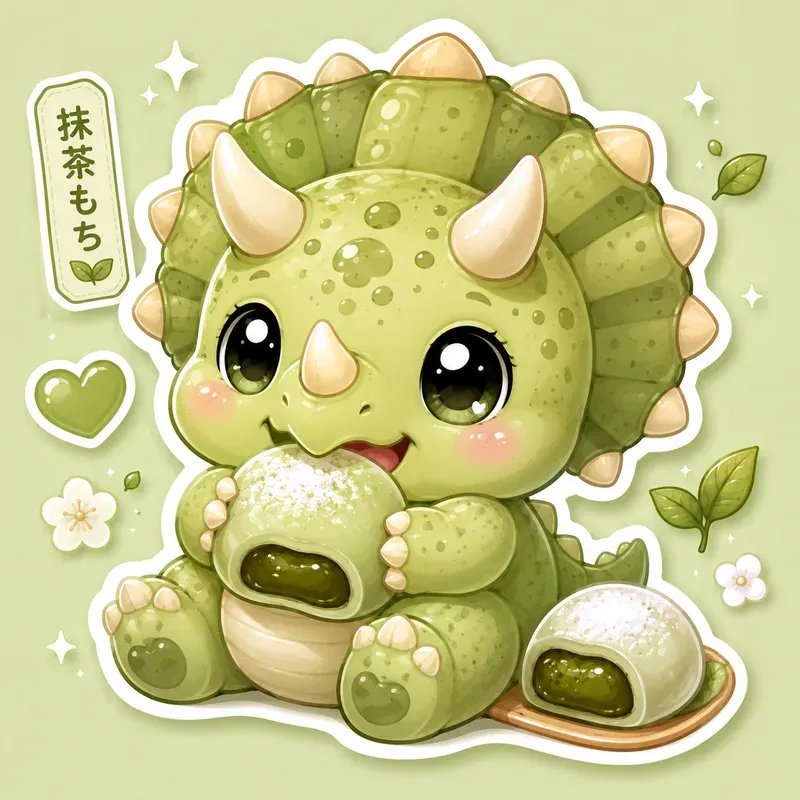 Cute Fruit Food Dino Sticker Packs