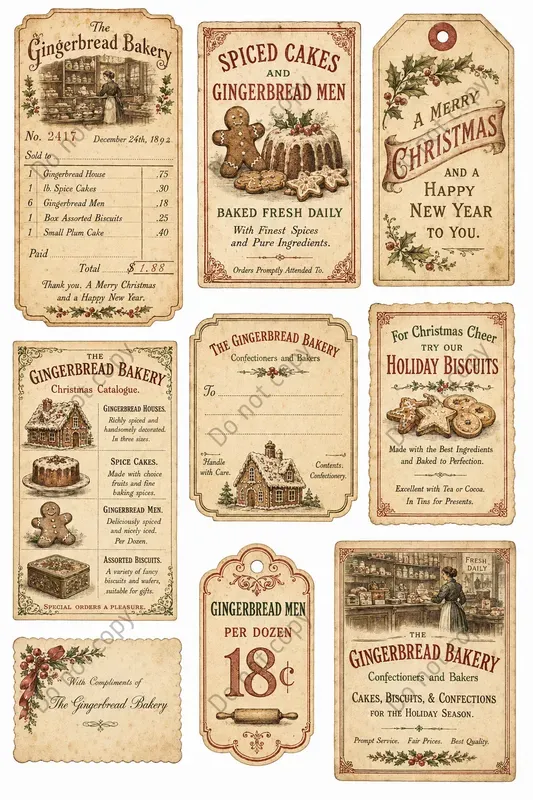 Vintage Christmas Ephemera Sheets