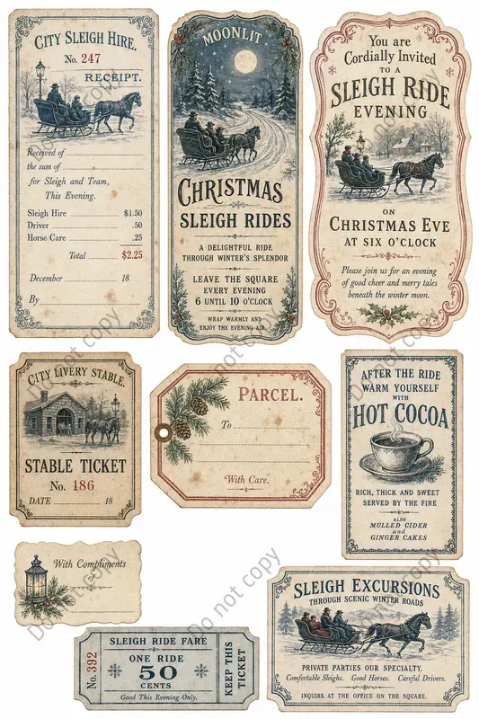 Vintage Christmas Ephemera Sheets