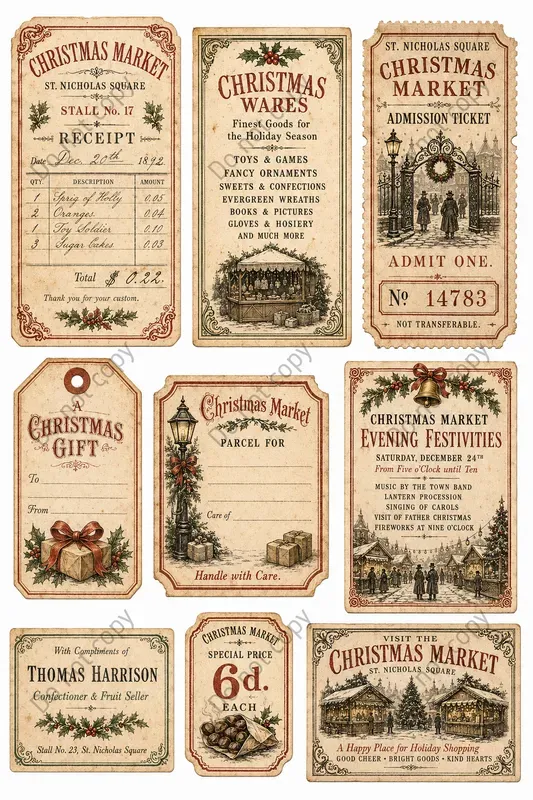 Vintage Christmas Ephemera Sheets