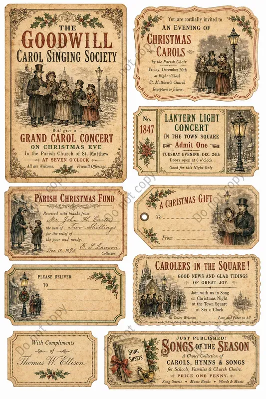 Vintage Christmas Ephemera Sheets