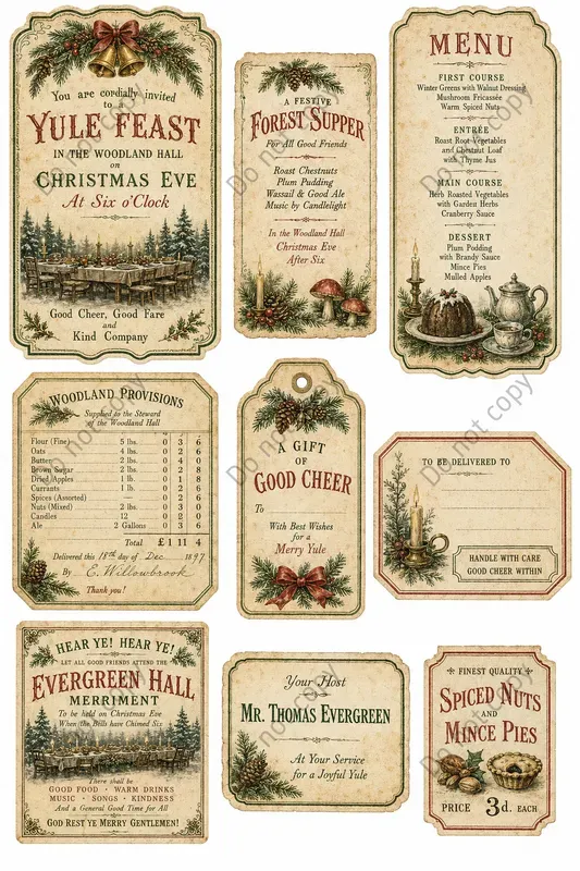 Vintage Christmas Ephemera Sheets