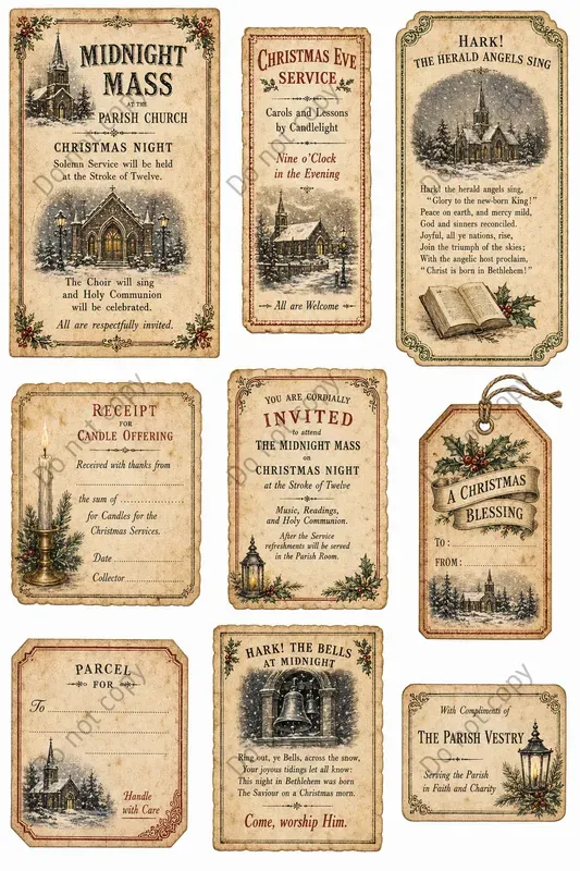Vintage Christmas Ephemera Sheets