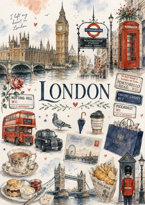 Watercolor City Travel Posters