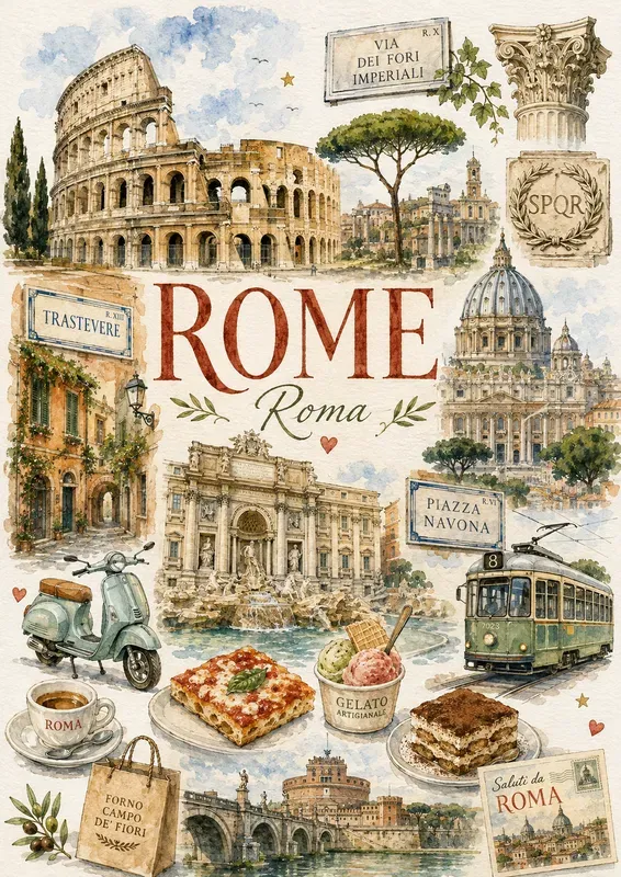 Watercolor City Travel Posters