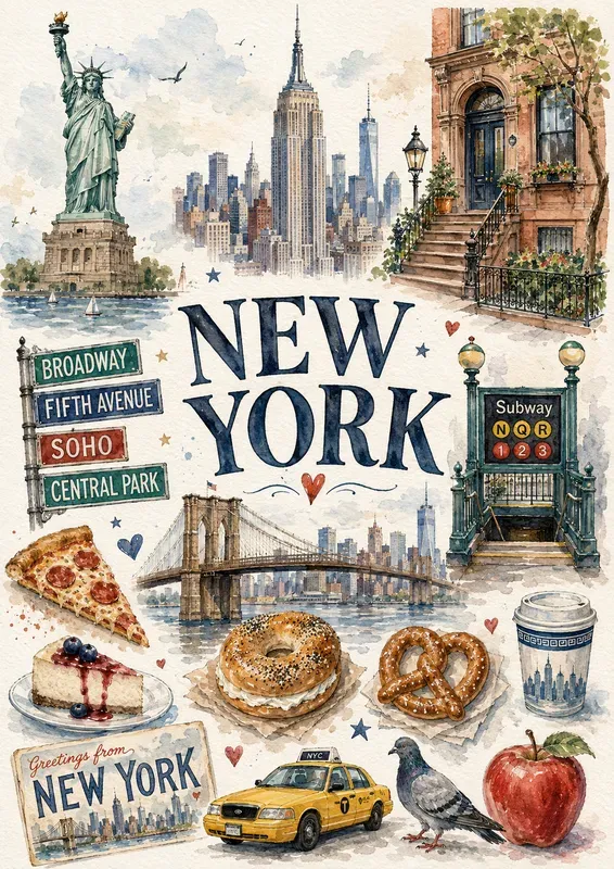 Watercolor City Travel Posters