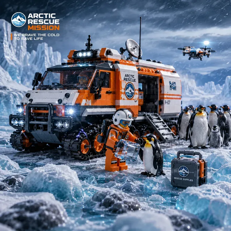 Scifi Brick Explorer Toy Scene Renders
