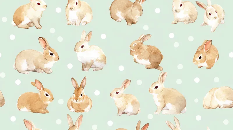 Mint Polka Watercolor Animal Tiles