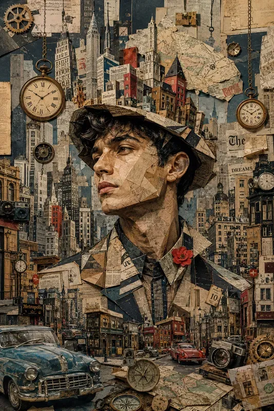 Surreal Newspaper Time Collages