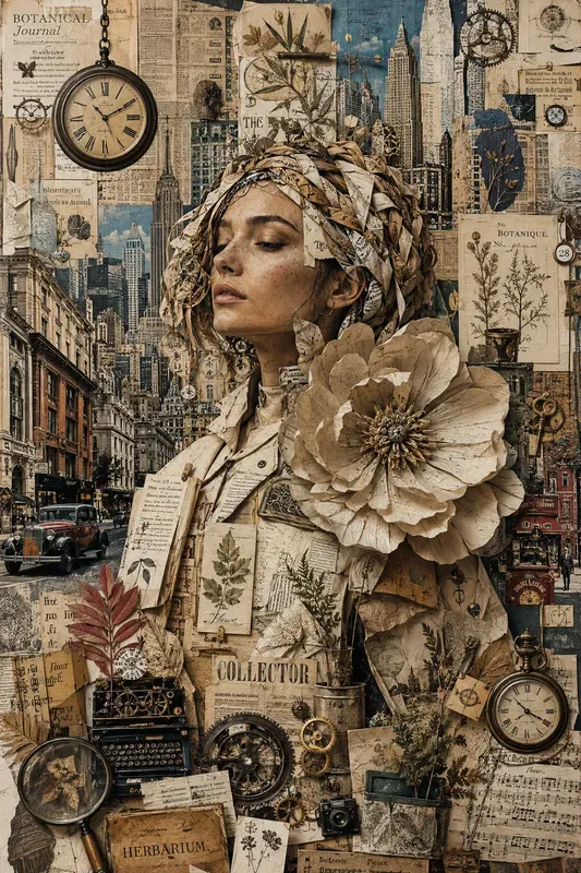 Surreal Newspaper Time Collages