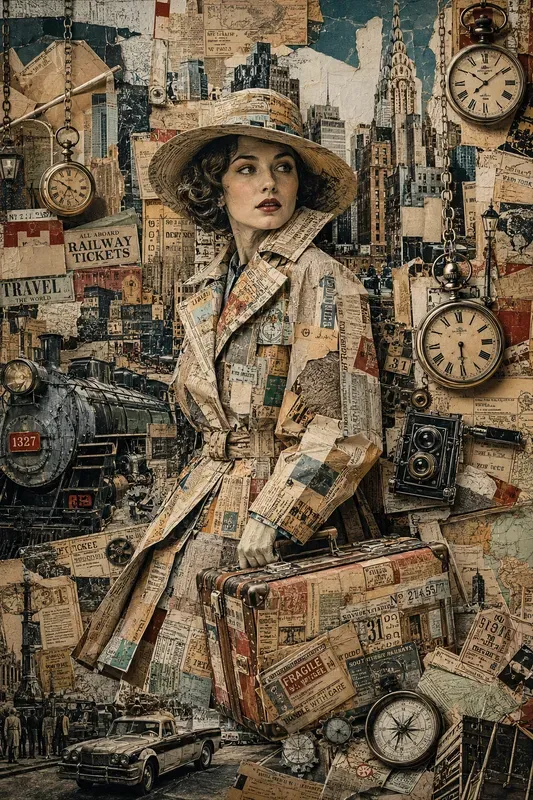Surreal Newspaper Time Collages