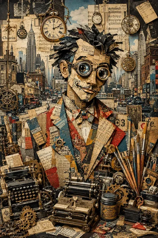 Surreal Newspaper Time Collages