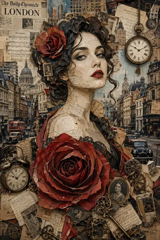 Surreal Newspaper Time Collages