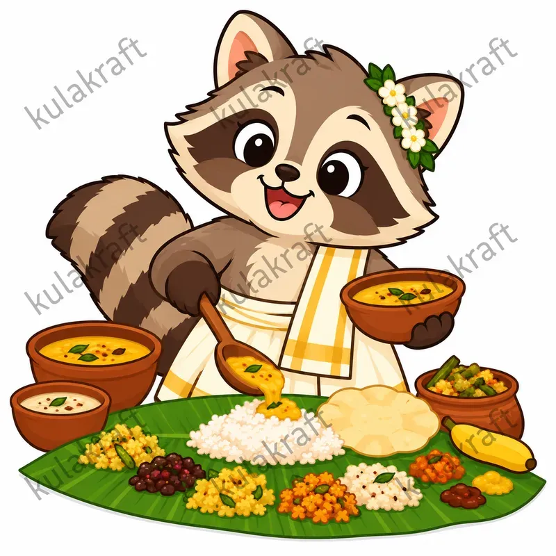Onam Feast Forest Animals Cliparts
