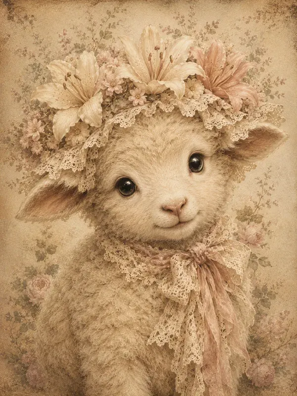 Vintage Whimsical Floral Animals