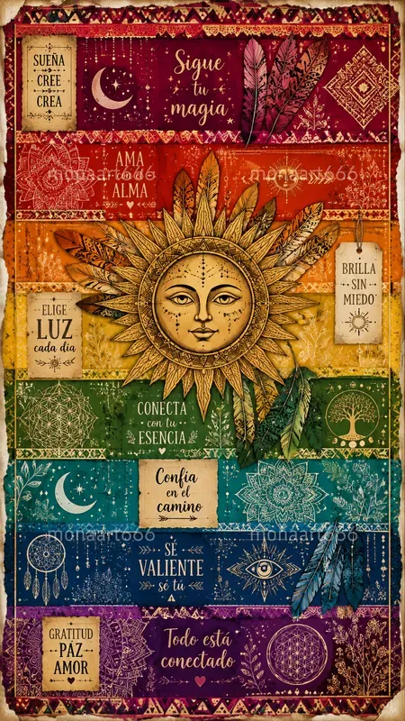 Bohemian Rainbow Scrapbook Ephemera Pages