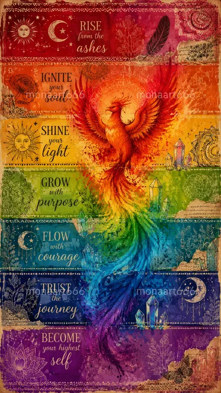 Bohemian Rainbow Scrapbook Ephemera Pages