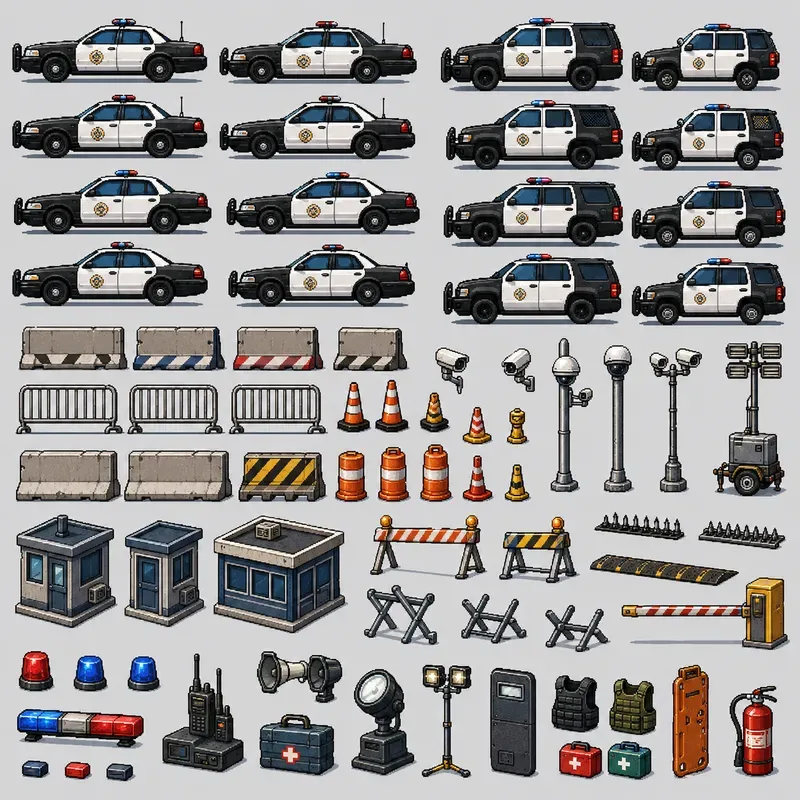 2D Pixel Art Gta Asset Packs