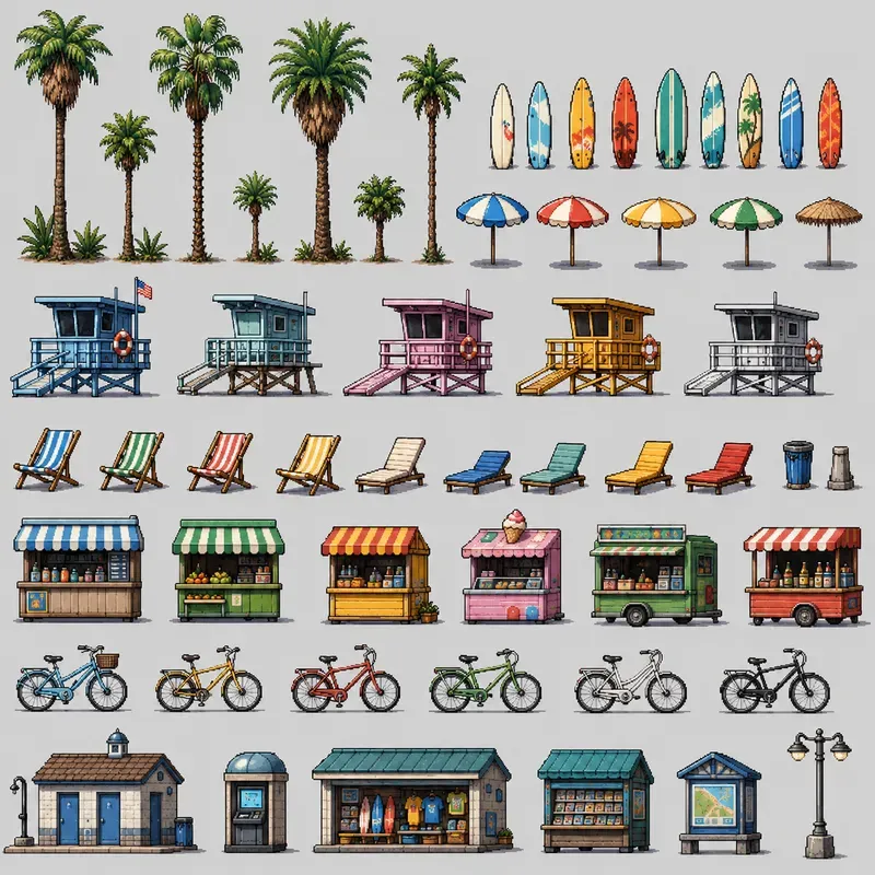2D Pixel Art Gta Asset Packs