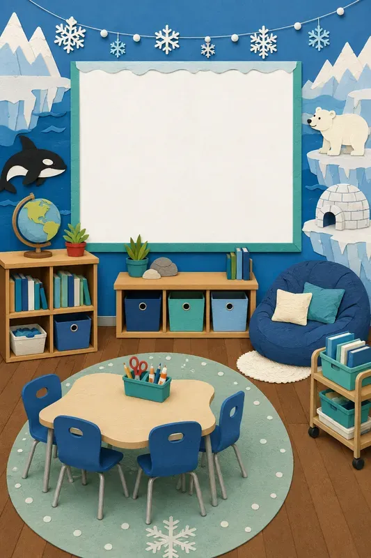 Themed Classroom Scene Illustrations