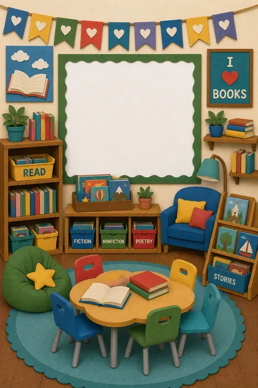Themed Classroom Scene Illustrations