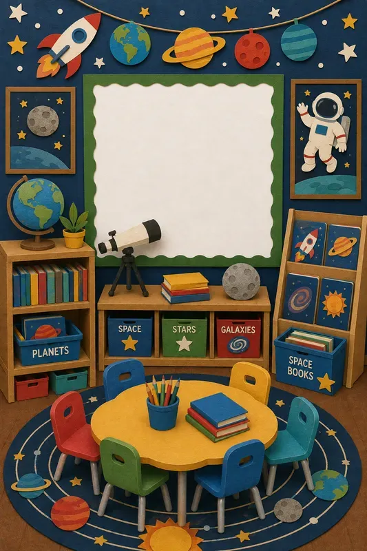 Themed Classroom Scene Illustrations