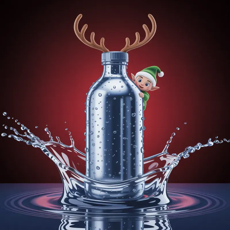 Festive Drink Bottles With Christmas Charms