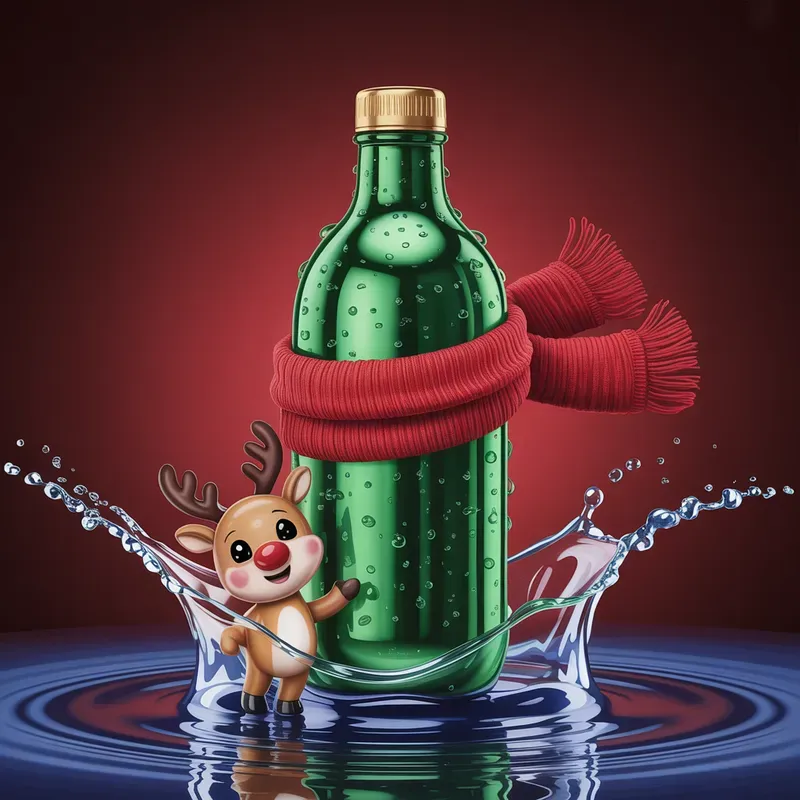 Festive Drink Bottles With Christmas Charms