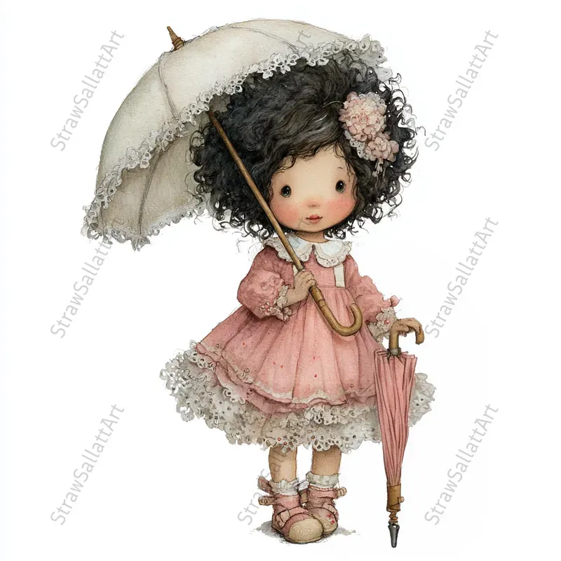 Cute Cartoon Girl Clipart Tshirt Designs