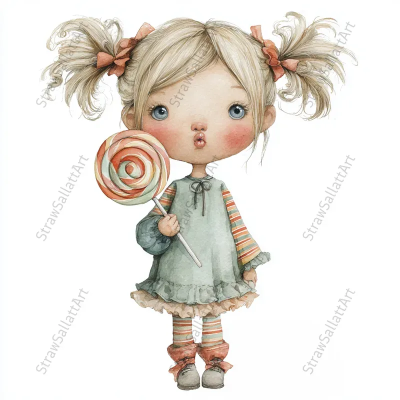 Cute Cartoon Girl Clipart Tshirt Designs