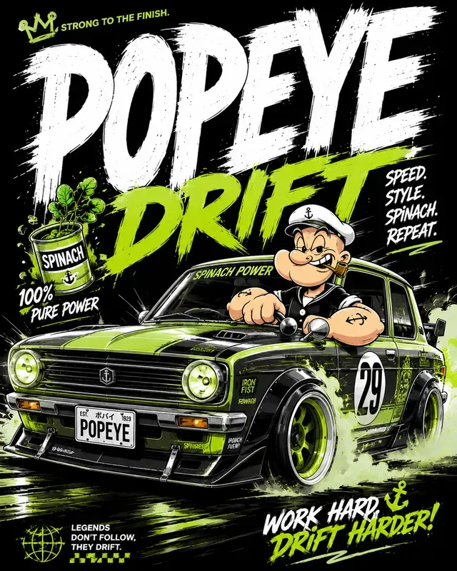Streetwear Cartoon Drift Legends
