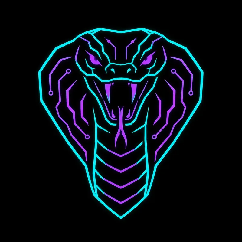 Minimalist Cyberpunk Neon Animal Logos